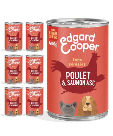 Edgard & Cooper Grain Free Senior Dog Pate Box Natural Food 6x400g Salmon and Chicken Healthy Tasty and Balanced Food Premium Quality Proteins