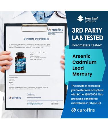 Pure Marine Collagen 1500mg - Type 1 Hydrolysed Peptides with Hyaluronic Acid & Vitamin C - High Strength Supplements for Women and Men - 60 Tablets - Buy Online on GoSupps.com