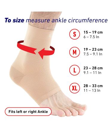 Neo-G Ankle Support XL - Achilles Tendonitis & Sprained Ankle Brace for Weak Ankles - Multi Zone Compression for Joint Pain Relief - Beige - Daily Wear - Buy Online on GoSupps.com