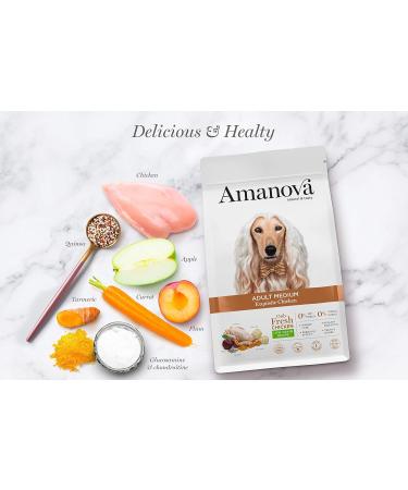 Amanova Super Premium Adult Dog Food with Medium Chicken Flavor - 100% Natural Hypoallergenic and Monoprotein - Low Grain - Cruelty Free (2 Kg) - Buy Online on GoSupps.com
