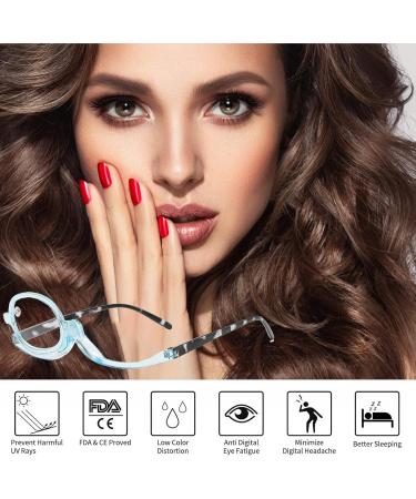 Buy Light Blue Foldable Makeup Reading Glasses +3.0 for Women - Stylish Visual Aid for Presbyopia - Buy Online on GoSupps.com