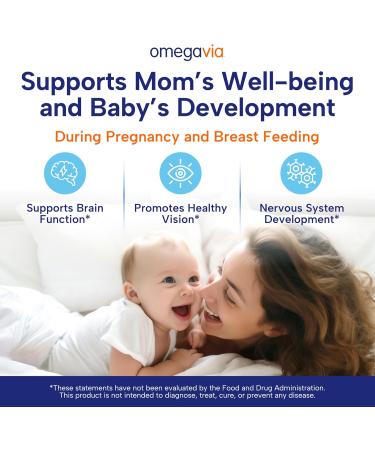 OmegaVia Prenatal DHA 600mg | Fish-Free Omega-3 Supplement | Supports Baby s Brain Eye & Nervous System Development | Safe for Pregnancy & Lactation | 30 Easy-to-Swallow Softgels Prenatal DHA 30 Count (Pack of 1) - Buy Online on GoSupps.com