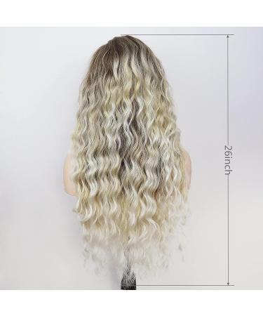 GNIMEGIL Long Curly Wavy Ombre Blonde Wig for Women - High Quality Heat Resistant Synthetic Hair for Christmas Costumes & Daily Use - Buy Online on GoSupps.com