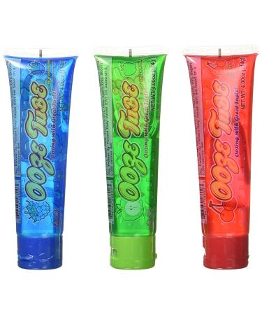 Set of 3 Kidsmania 4oz Ooze Tubes! Oozing Delicious Flavors - Blue Raspberry, Cherry, Green Apple! (3)