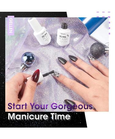 GELLEN Reflective Glitter Gel Nail Polish Set - 6 Holographic Colors for Trendy Sparkle DIY Manicure - Buy Online on GoSupps.com