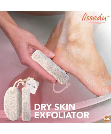 2pk Natural Pumice Stone for Feet - Callus Remover & Dead Skin Scrubber | Foot & Hand Exfoliation | Hard Skin Remover + SOL Sticker - Buy Online on GoSupps.com