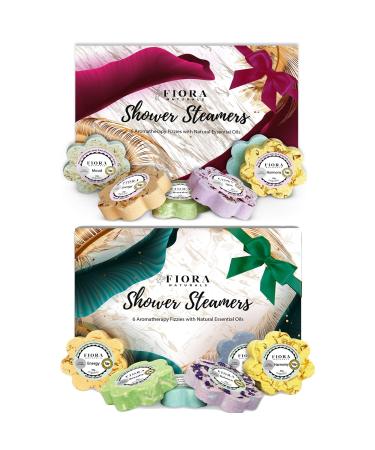 Fiora Naturals Shower Bombs Aromatherapy Gifts for Women-12 Shower Steamer Vapor Tablets with Essential Oils for Stress Relief Vaporizing Spa Shower Bath Bomb for Shower Shower Melts Gift for women