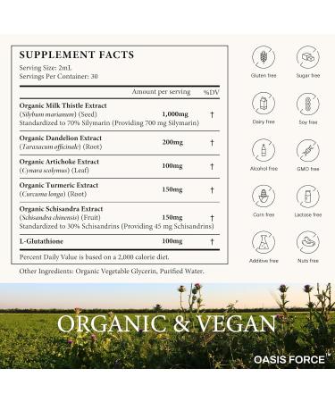 Organic Milk Thistle Extract Liquid for Liver Cleanse Detox & Repair Silymarin Milk Thistle Drops Supplement with Dandelion & Artichoke for Liver Support Vegan Alcohol-Free 2 FL OZ 2 Fl Oz (Pack of 1) - Buy Online on GoSupps.com