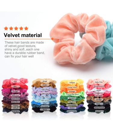 Hcimooy Hair Ties Velvet Elastic Bands - 36PCS Scrunchies for Women & Girls | International Shipping Available - Buy Online on GoSupps.com