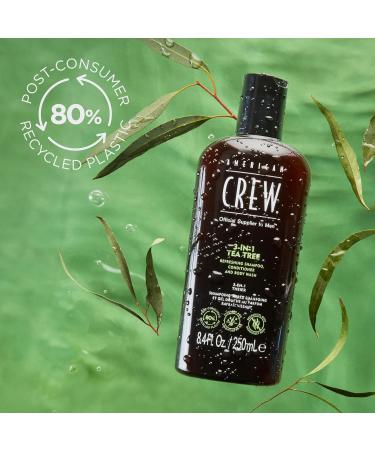 American Crew Tea Tree 3 in 1 Haircare - Shampoo, Conditioner, Body Wash 250ml - Buy Online on GoSupps.com