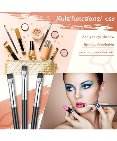 3-Piece Eyebrow Brush Set | Finely Angled & Flat Eyeliner Brushes for Precision Gel Eyeshadow | Ultra-Thin Synthetic Bristles - Buy Online on GoSupps.com