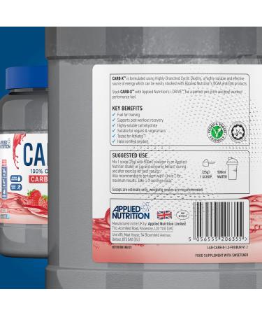 Applied Nutrition Carb X Highly Branched Cyclic Dextrin 1.2kg Powder - Vegan & Gluten-Free Intra & Post Workout Carbs for Training & Recovery - Sugar-Free Fuel (Fruit Burst) - 48 Servings - Buy Online on GoSupps.com
