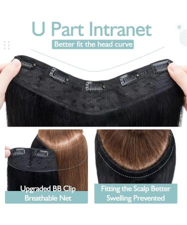 TESS One Piece Black Hair Extensions Clip in Real Hair Clip in Human Hair Extensions Clip in Hair Extension Real Human Hair 14 inch 1 Jet Black - Buy Online on GoSupps.com