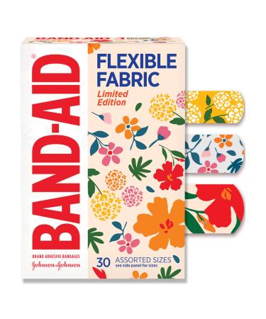 Band-Aid Brand Flexible Fabric Bandages Wildflower Assorted 30 ct