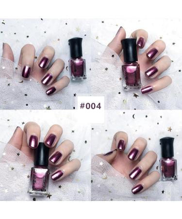 Metal Nail Polish 6ml Mirror Nail Varnish Pink Metallic Effect Nail Art Polish Plating Metallic Nail Polish No UV Needed Magic Chrome Gel Nail Polish For Home Nail Art TJ004 6 ml (Pack of 1) - Buy Online on GoSupps.com