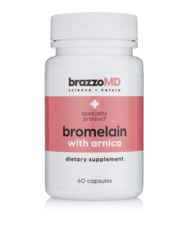 brazzoMD Bromelain with Arnica Tablets, 60 tablets, Plastic Surgeon developed to assist in natural healing