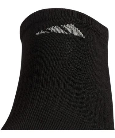 adidas Men's Athletic Cushioned No Show Socks (6-Pack) - Large Black/Aluminum - Buy Online on GoSupps.com