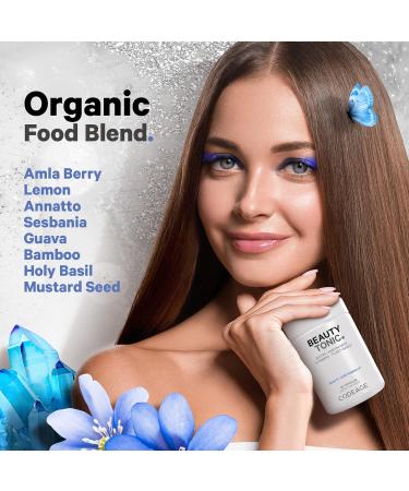 Codeage Biotin Supplement with Vitamin C Vitamin E Vitamin B6 Niacin Folate Organic Food Blend Phytoceramides Astaxanthin Selenium - Beauty Tonic - Hair Skin and Nail Support - Vegan 90 Ct - Buy Online on GoSupps.com