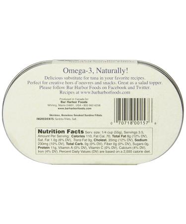 Bar Harbor Smoked Skinless Boneless Sardine Fillets 6.7 oz (Pack of 12) - BH00157 - Buy Online on GoSupps.com