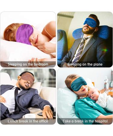 4-Piece Kids Silk Sleep Mask Set - Adjustable Strap Eye Masks for Travel & Relaxation in Dark Green, Royal Blue, Purple & Coffee - Buy Online on GoSupps.com
