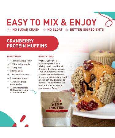 hemplete Hemp Vegan Protein Powder for Heart and Brain Health Easy to Digest Powder Drink with Plant Protein for Muscle Building and Recovery 9 Essential Amino Acids (Unflavored and Choco) 10oz - Buy Online on GoSupps.com