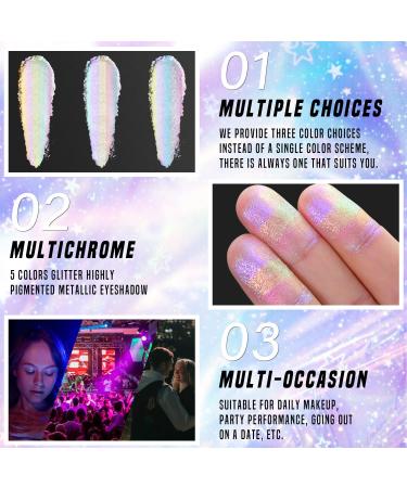 CHARMACY Multichrome Glitter Highlighter Palette | Shimmer Cream Contour & Brightening Illuminator | Hybrid Chameleon Makeup for Long-Lasting Glow | Cruelty-Free (701) - Buy Online on GoSupps.com