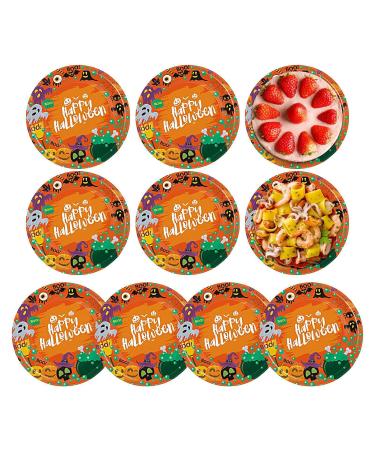 Fall Paper Plates - Dinner Plates Safe Dining Pumpkin Plates Parties Plates for Autumn Celebrations Wedding Decorations 9 Inches