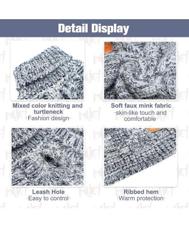 BEAUTYZOO Small Dog Sweater - Turtleneck Cable Knit Winter Coat for Small Medium Dogs (Retro Grey, M) - Buy Online on GoSupps.com