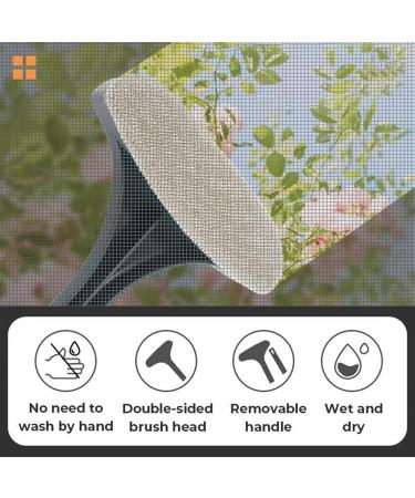 Window Mesh Screen Brush Multifunctional Screen Brush Wet and Dry Glass Cleaning Brush - 2 in 1 Window Glass Cleaning Washing Equipment with Double Sided Wet and Dry Dual Purpose Pisole White - Buy Online on GoSupps.com