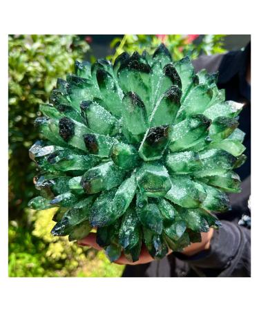 Natural Crystal Rough Crystal Cluster Green Phantom Quartz Crystal Cluster Sample Curing Home Decoration Crystal (Size : 550-600g)