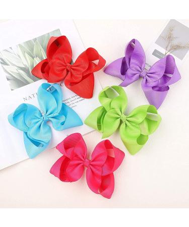 ALinmo 30 Colors 6 Inch Grosgrain Ribbon Bows for Girls | Hair Alligator Clips Accessories for Babies, Kids, Teens - Buy Online on GoSupps.com