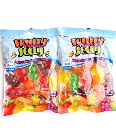 Jelly Fruits Fruity Jellies x2 Bags Fruity sweets Tik Tok Challenge (600 grams - 30 fruit pieces) Halal Fat Free Kids Party Bgs