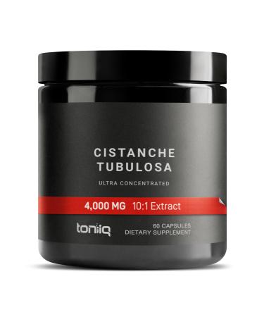 Toniiq Cistanche Tubulosa - (4000mg) Pure Cistanche Supplement for Men - 10x Highly Concentrated with 50% Echinacoside and 10% Verbascoside - Endurance Strength Recovery Mood - 60 Capsules 60 Count (Pack of 1)