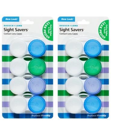 Bausch & Lomb Sight Savers Leak Proof Contact Lens Cases 4 Count (Pack of 2)