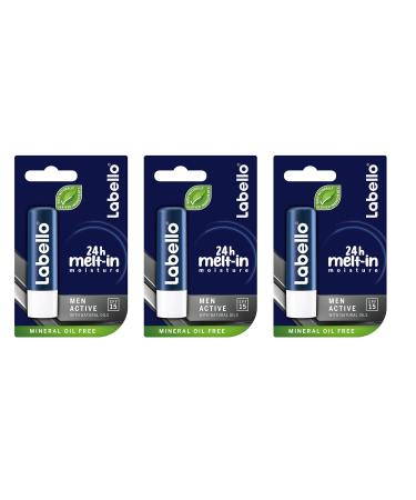 Labello Active Lip Care for Men 4.8g/5.5ml SPF 15-3 Pack
