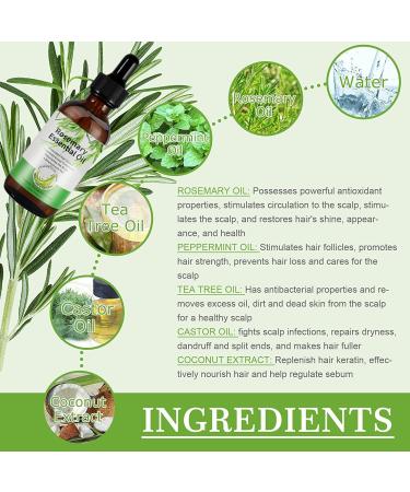 Rosemary Oil for Hair Growth & Skin Care - 60 ml | Strengthens, Nourishes Scalp, Improves Circulation - Unisex | Essential Oils for Hair Loss - Non Greasy, Light Weight - Buy Online on GoSupps.com