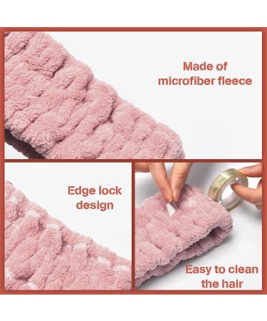 3-Piece Spa Face Headbands for Makeup & Washing - Pink Terry Cosmetic Hair Bands for Women | Yoga & Sports Elastic Hair Accessories - Buy Online on GoSupps.com