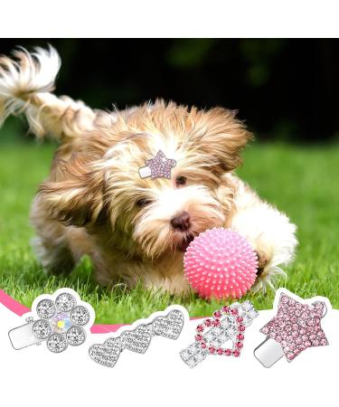 Crown Dog Accessories - 12 Pcs Crystal Rhinestone Tiara, Bows, Hair Clips for Pet Grooming - 12 Styles - Buy Online on GoSupps.com