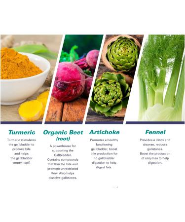Gallbladder Support Formula Supplements for Natural Cleanse & Digestive Health - Includes Artichoke, Milk Thistle, Beet & Turmeric - 60 Caps - Buy Online on GoSupps.com