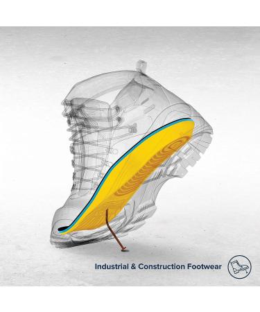 MEGAComfort PAM Puncture Resistant Insoles - Men's Size 14-15 Yellow/Black - Dual Layer Memory Foam & Steel Plate for Enhanced Safety & Comfort - Buy Online on GoSupps.com