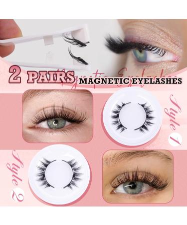 HeyAlice Magnetic Eyelashes Kit - Reusable No Glue Needed Natural Look Wispy Lashes with Applicator (2 Pairs) - International Shipping Available - Buy Online on GoSupps.com