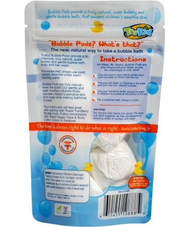 TruKid Yumberry Bubble Podz for Baby & Kids | Gentle Bubble Bath Bomb for Sensitive Skin | pH Balanced for Eye Sensitivity | Natural Moisturizers | 8 Count - Buy Online on GoSupps.com