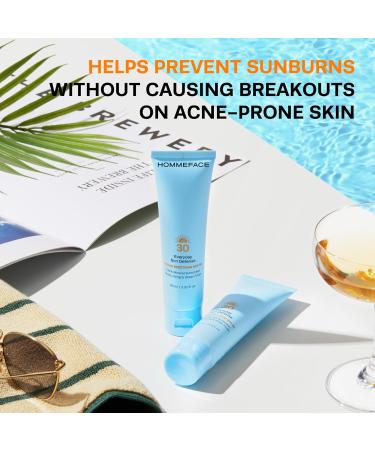 HOMMEFACE Everyday Sun Defense SPF 30 - Mineral Face Moisturizer & Reef-Safe Sunscreen | Non-Greasy Hydrating Daily Protection - Buy Online on GoSupps.com