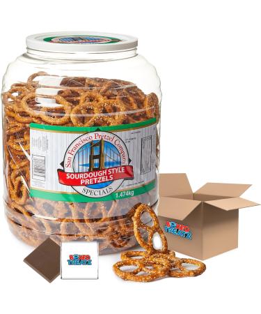 San Francisco Sourdough Pretzels Big Tub 1.47kg Boxed Treatz San Francisco Sourdough Pretzels Jar 1.47kg - Buy Online on GoSupps.com