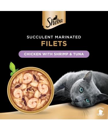 SHEBA Bowl Fillets Chicken with Shrimp 16 x 60g - Premium Cat Food for International Shipping - Buy Online on GoSupps.com