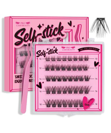 Self-adhesive eyelashes 40 pieces of individual eyelashes self-adhesive eyelashes single DIY eyelash extension reusable eyelash no glue (daisy d-10-18mix) 10-18 mix self-adhesive-daisy