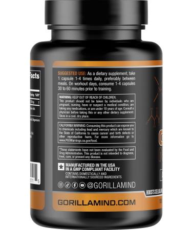 Gorilla Mode AR Carnitine 750mg Capsules - Androgen Receptor Upregulator - Boosts Cellular Energy - 120 Capsules - Buy Online on GoSupps.com