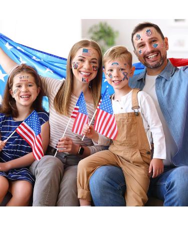 Ctosree 492 Pcs Fourth of July Temporary Tattoos - Patriotic Red White Blue Stickers for Kids & Adults | USA Flag Party Supplies for Memorial Day, Independence Day & Labor Day - Buy Online on GoSupps.com