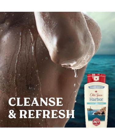 Old Spice Cleansing Body Wash for Men, 24/7 Shower Fresh with Lasting Scent, Cleanse & Refresh, Gentle on Skin, Vitamin B3, Harbor with Coastal Breeze + Driftwood Scent, 18 oz (Pack of 4) Harbor 18 Ounce (Pack of 4) - Buy Online on GoSupps.com