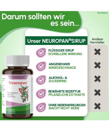 Buy Neuropan Syrup 110ml - Alcohol-Free Valerian Anti-Stress Solution for Relaxation & Sleep Aid | Natural Sedative for Panic Attacks - Buy Online on GoSupps.com